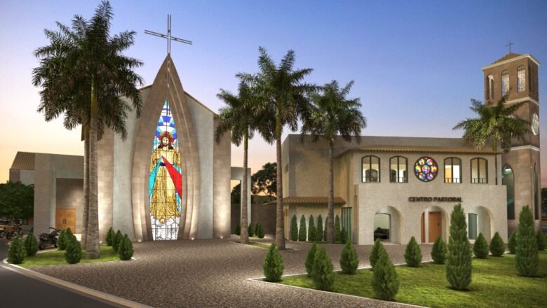 Projeto do Santuário da Divina Misericórdia é apresentado durante missa no bairro Antônio Carlos Belchior; espaço abrigará até 500 pessoas